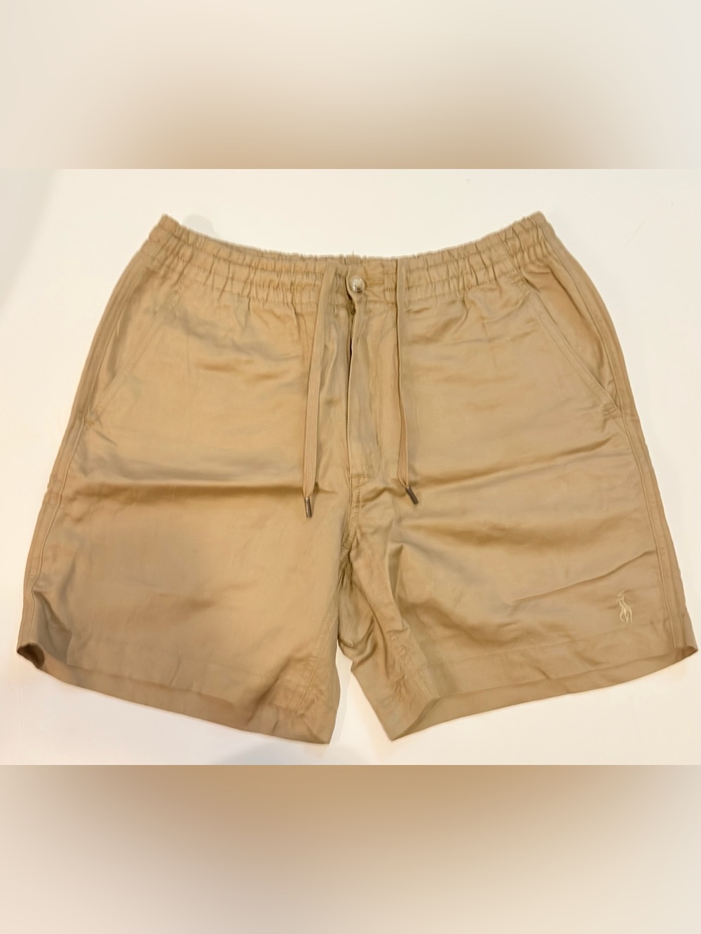 Polo by Ralph Lauren Tan Linen Drawstring Shorts Size Small